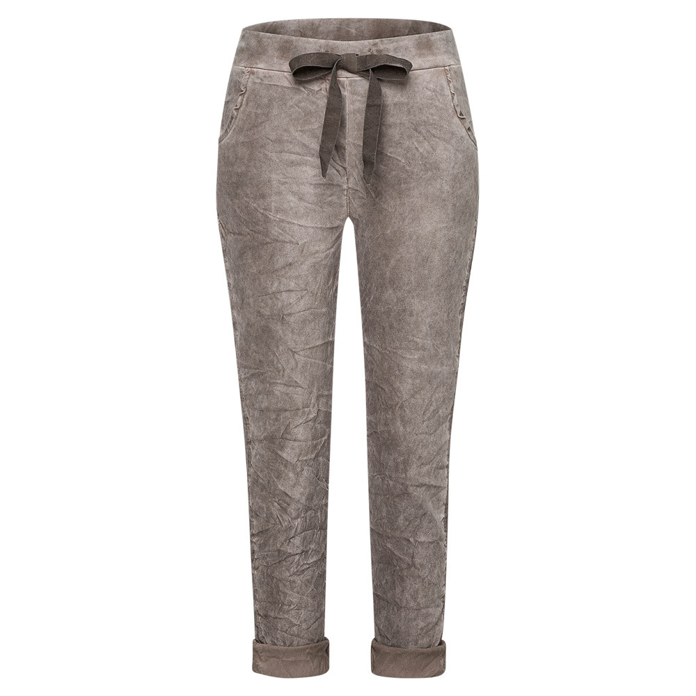 Suede-Joggpants mit Galonstreifen, pepper 5