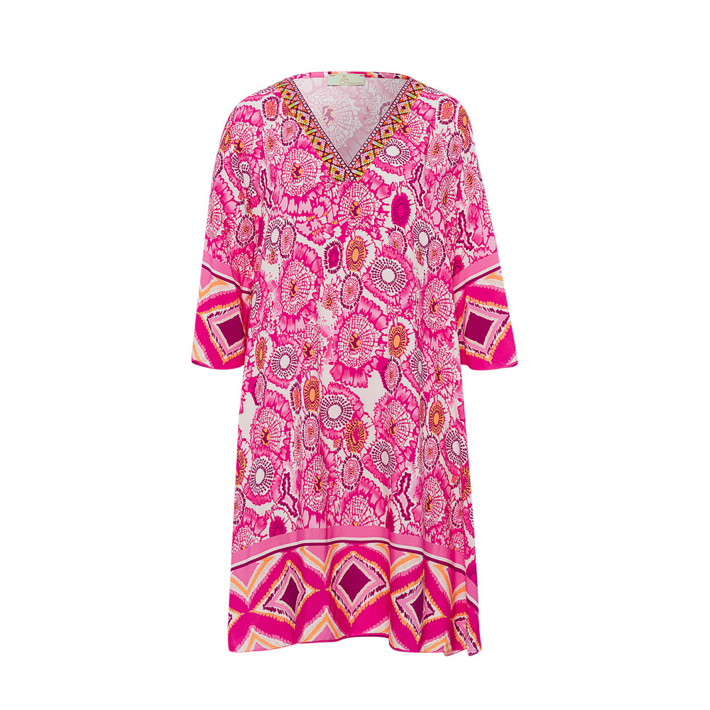 Kleid im Alloverprint, pink 6