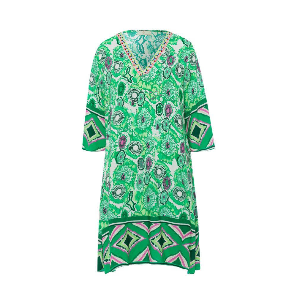 Kleid im Alloverprint, grün 5