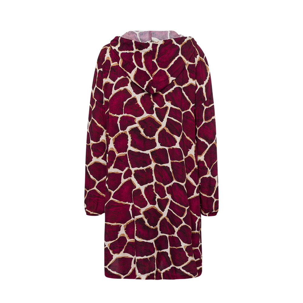 Bluse im Animalprint, burgund 1