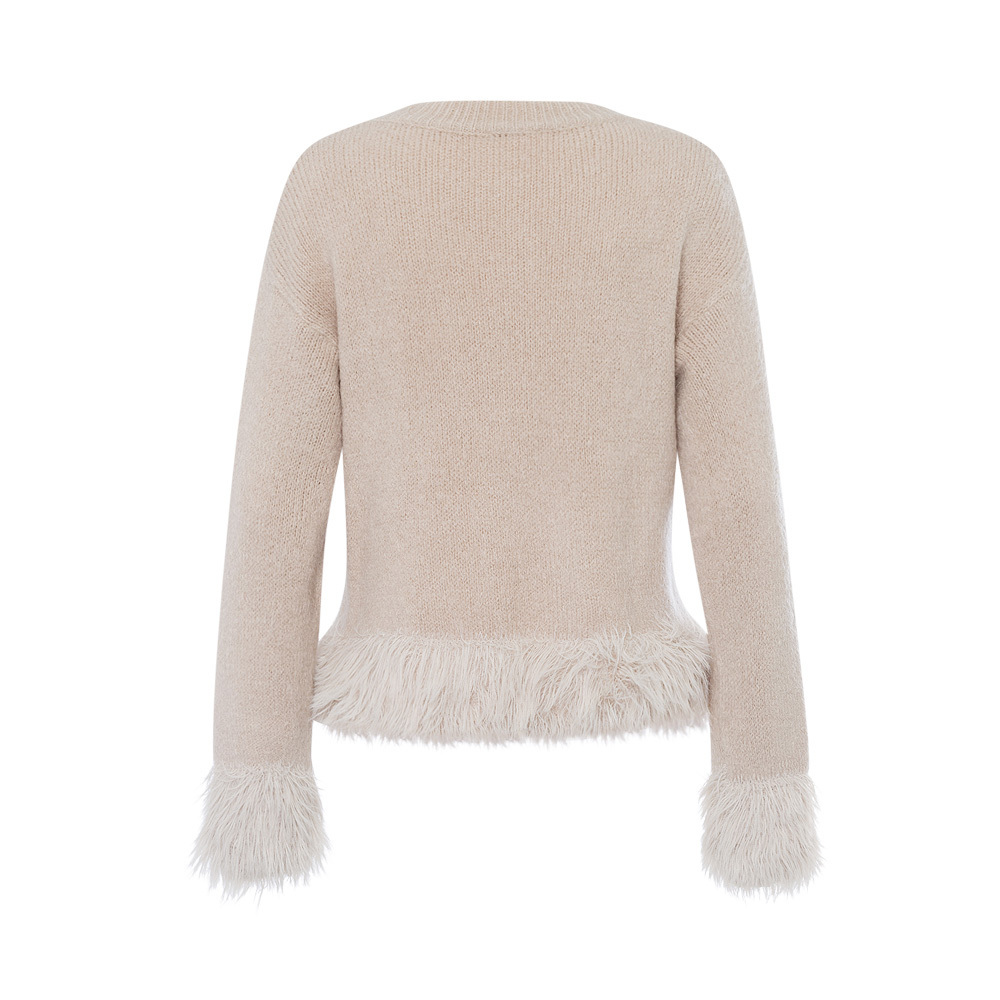 flauschiger Strickpullover, crema 2