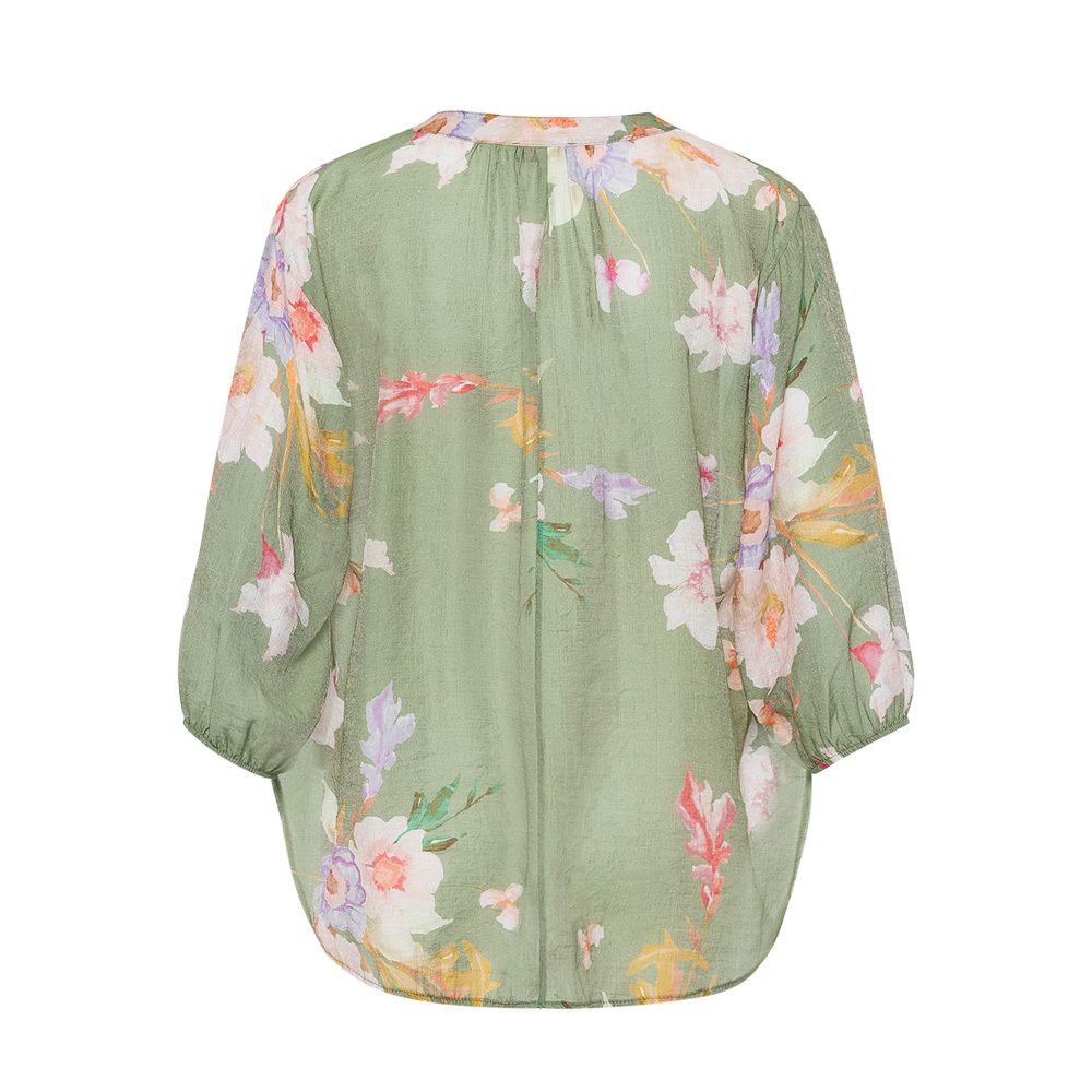 Bluse 'Blume', salbei 