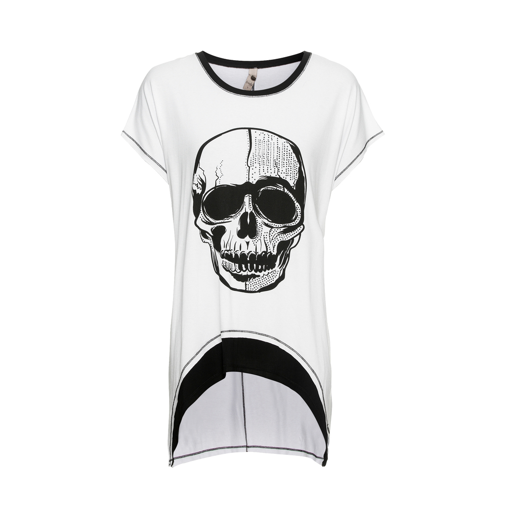 Fashion Shirt | - Onlineshop Mode 50 36 Größe tredy | Netz, in weiß-schwarz mit
