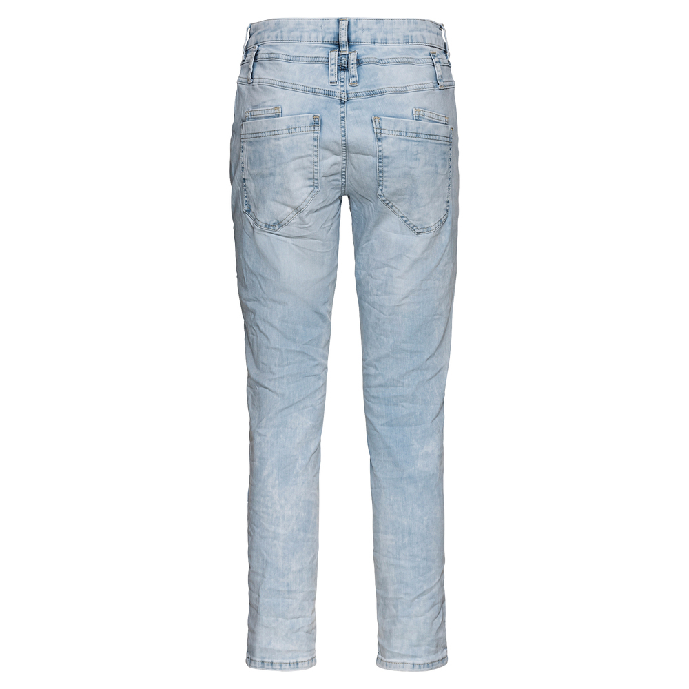 Jeans mit Patches, bleached denim 56