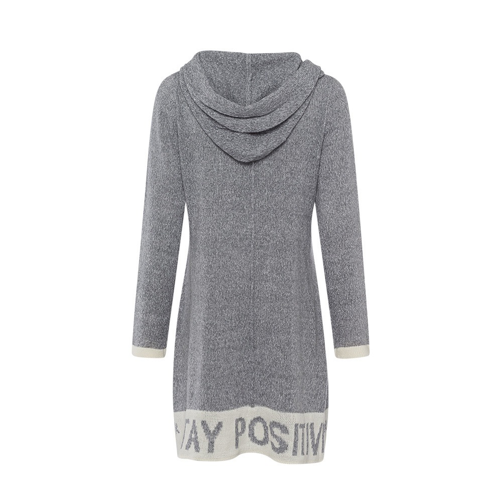 Strickpullover 'Stay positive', grau-meliert 2