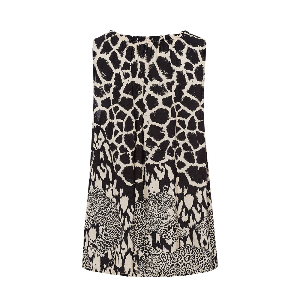 Bluse 'Leopard', schwarz-beige 