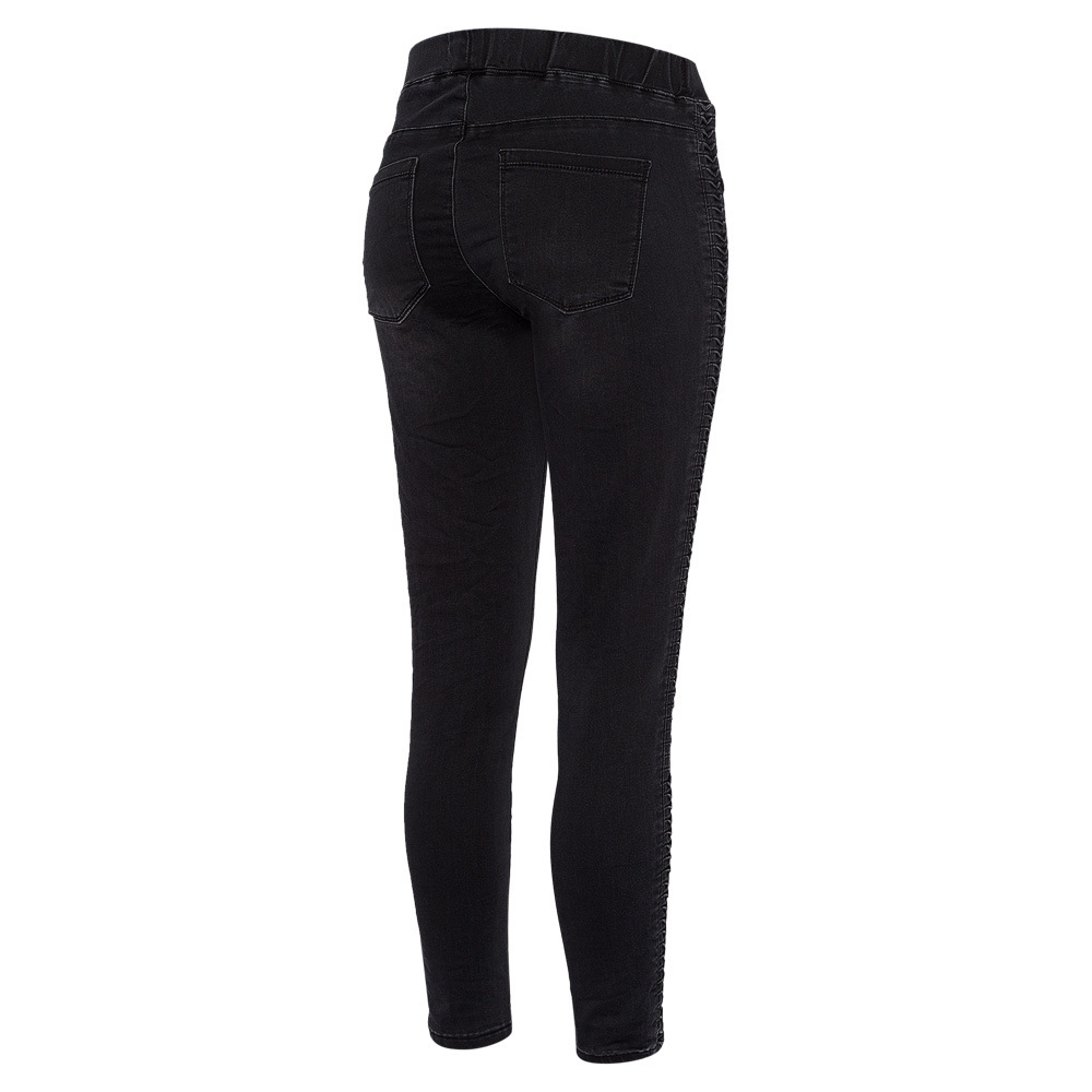 Jeggings mit Raffung, black denim 42