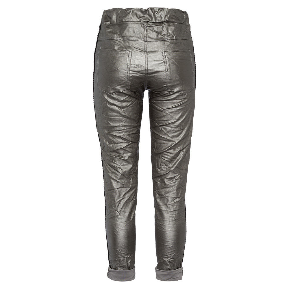 Joggpants in Leder-Optik, metallic 2