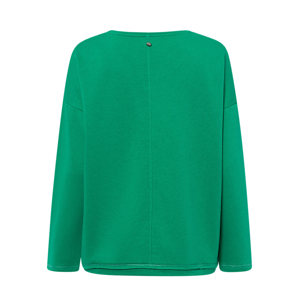 Sweatshirt mit Ziersteinen, india green 