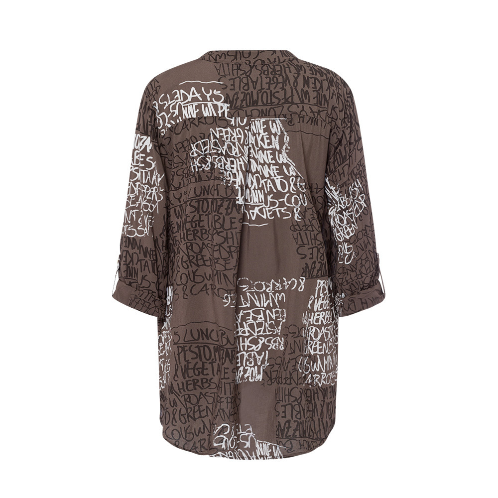 Bluse im Alloverprint, taupe 