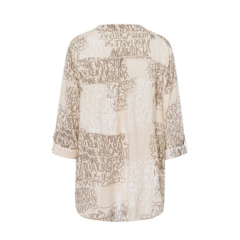 Bluse im Alloverprint, crema 