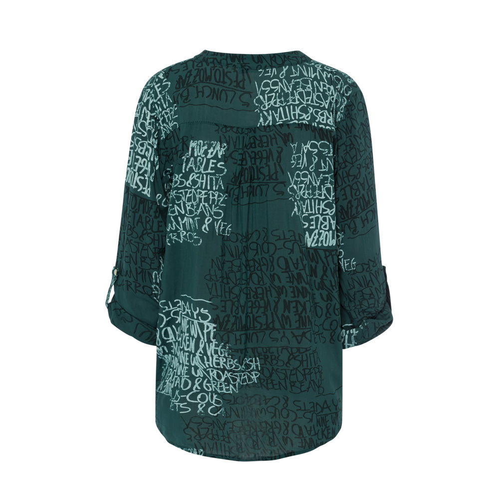 Bluse im Alloverprint, forest green 