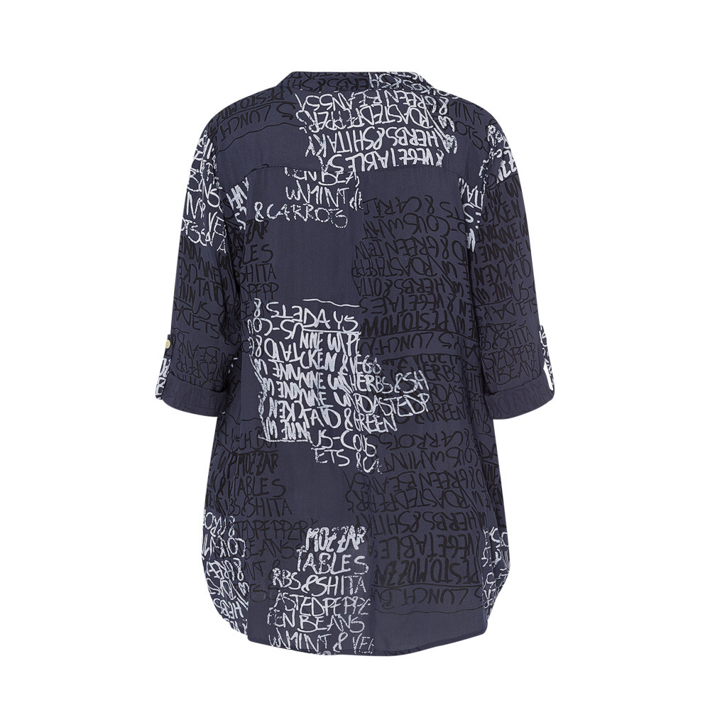 Bluse im Alloverprint, navy 5