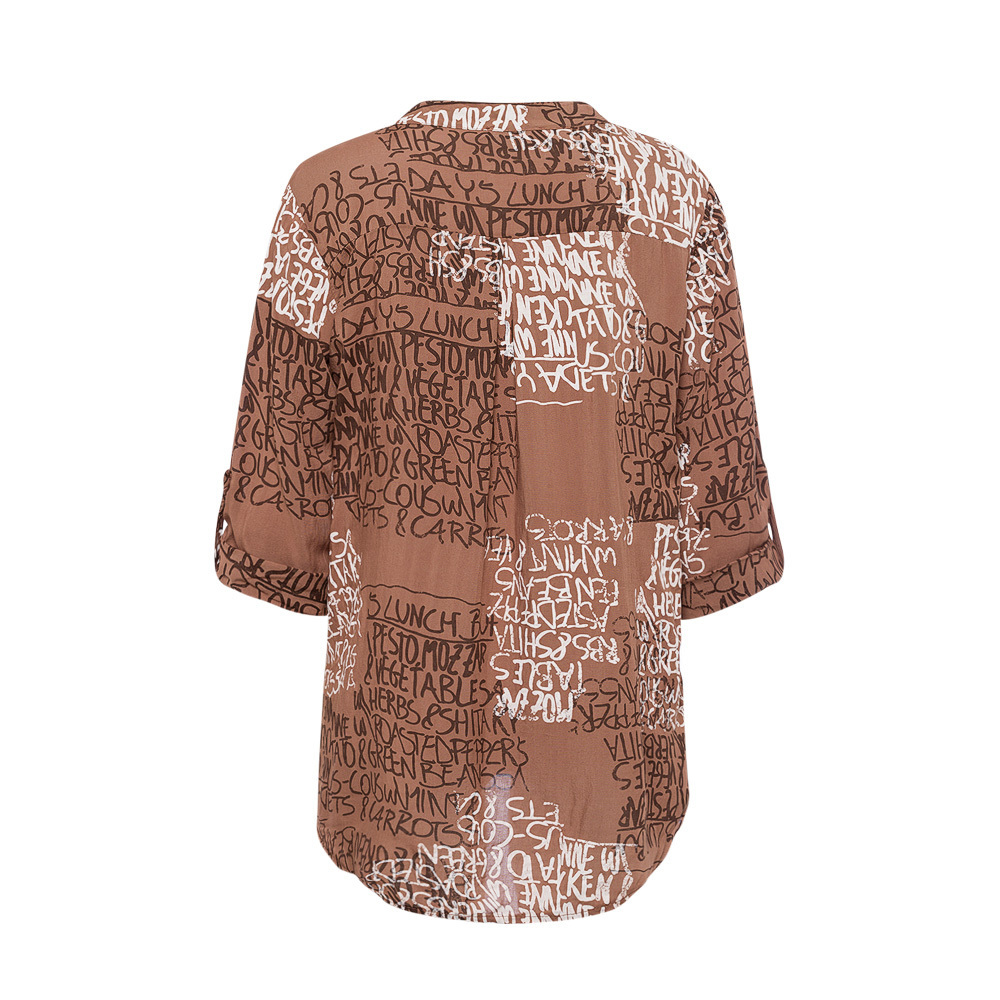 Bluse im Alloverprint, cappuccino 2