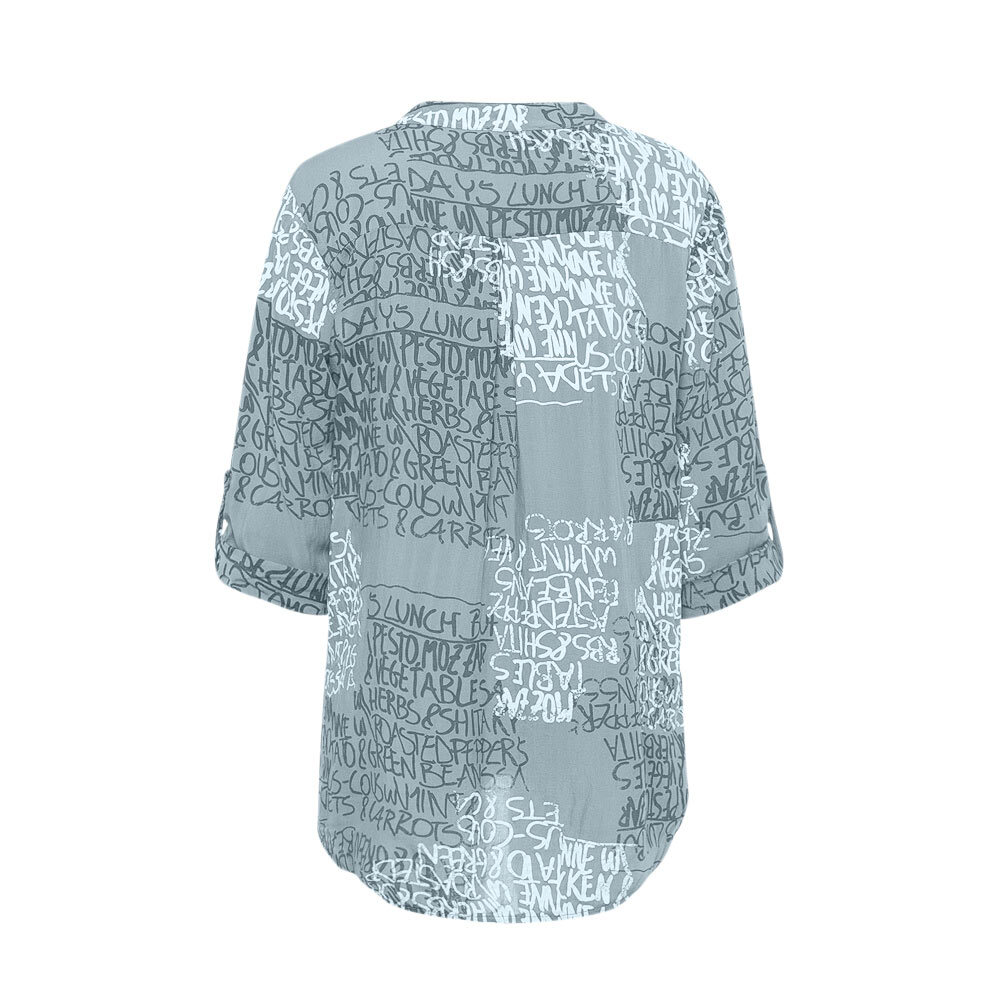 Bluse im Alloverprint, silber 