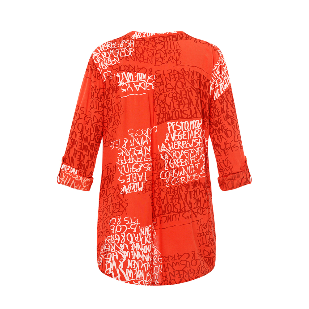 Bluse im Alloverprint, orange flash 