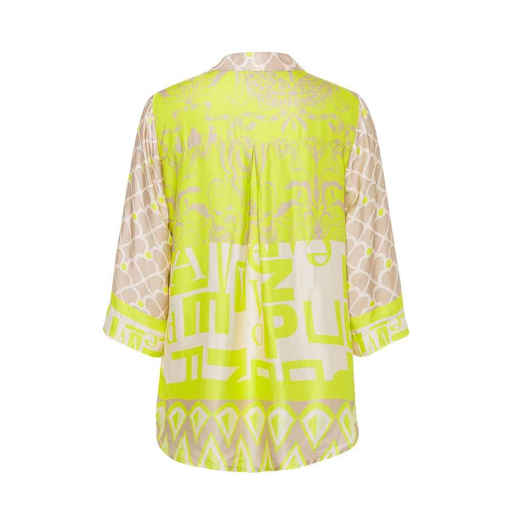 Bluse im Alloverprint, lime 1