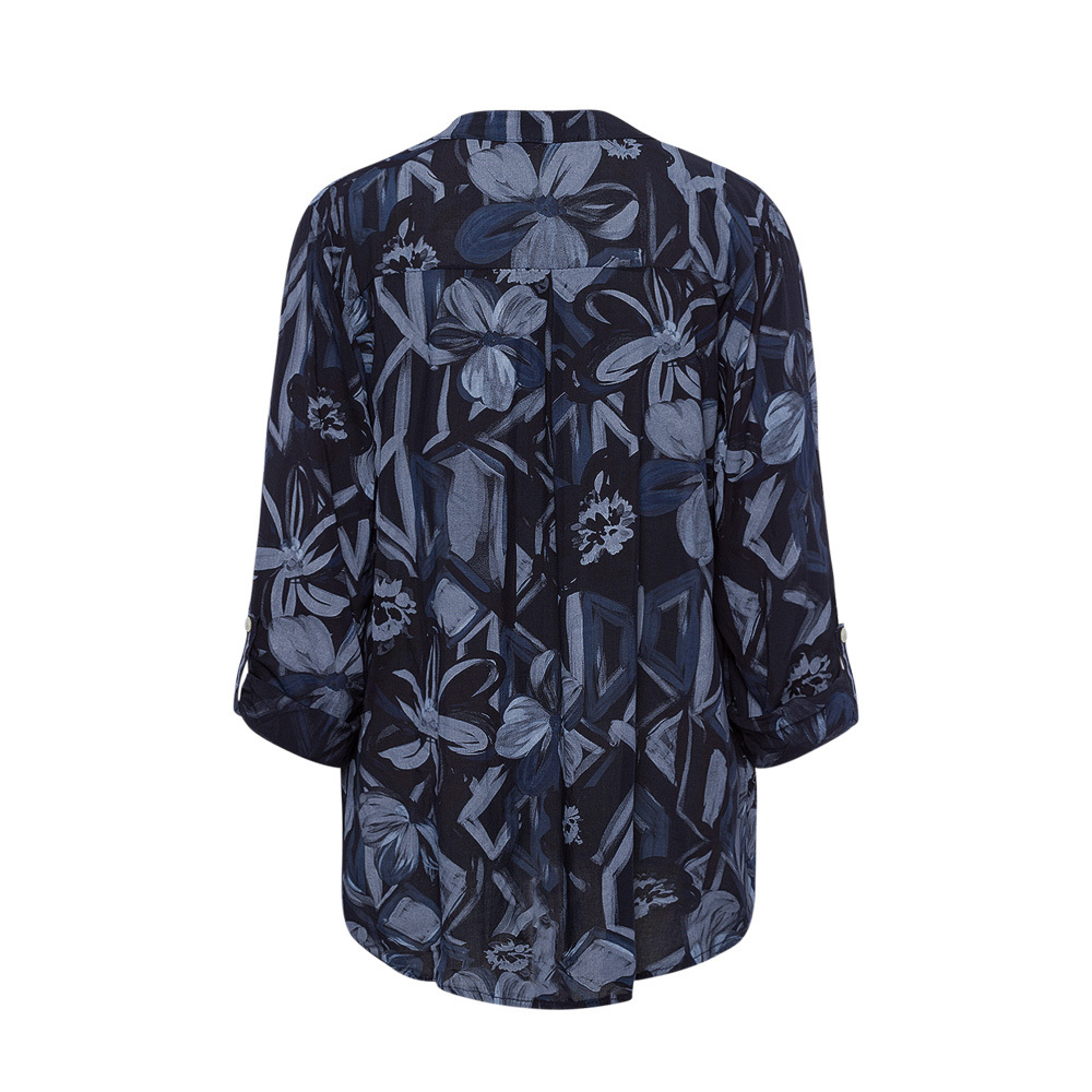 Bluse mit Pailletten, navy 