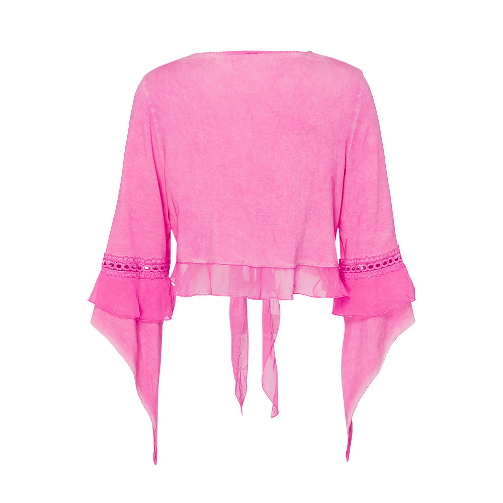Shirtjacke mit Schalkragen, pink fluro 