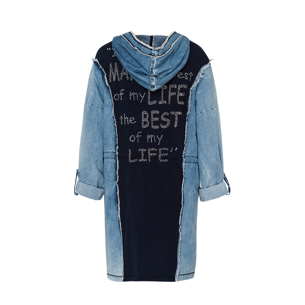 Jacke mit Lettering, blue navy denim 2