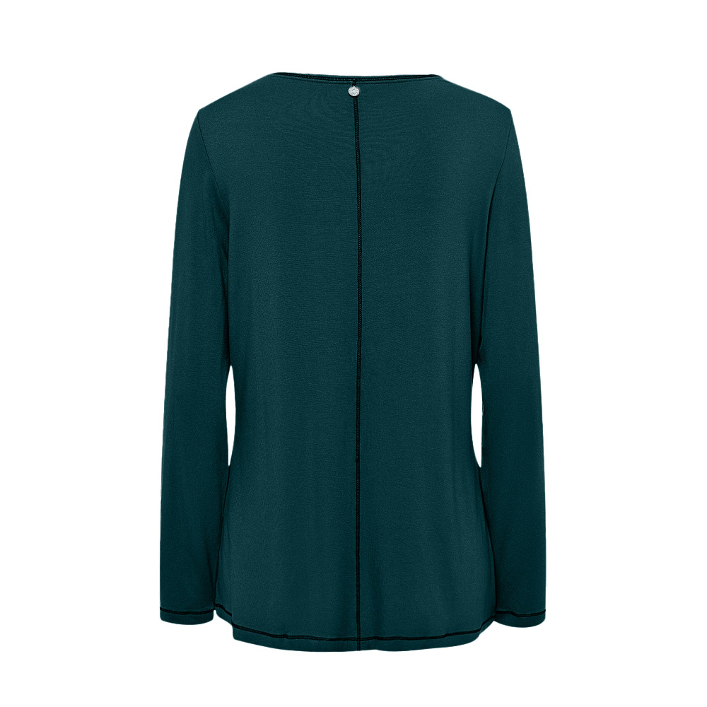 Langarmshirt 'Beautiful', forest green 