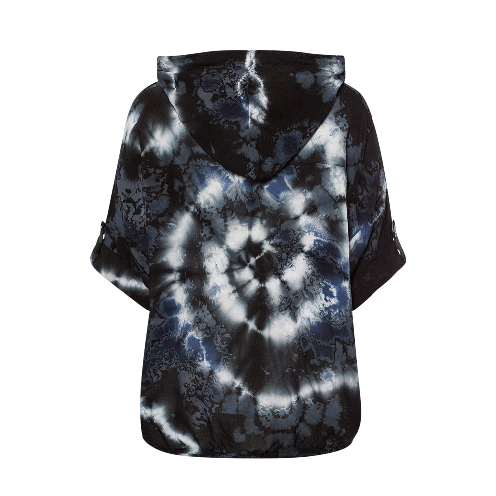 Bluse im Batikstyle, schwarz 