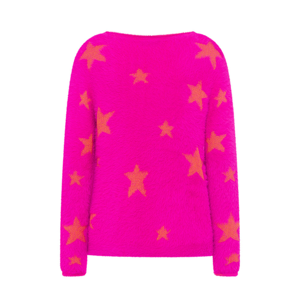 Strickpullover 'Stars', pink flash 