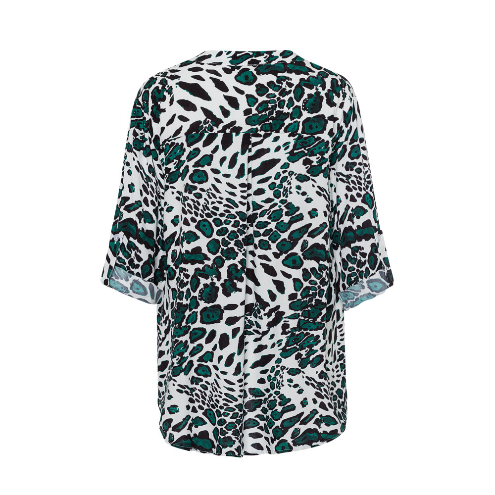 Bluse im Alloverprint, forest green 3