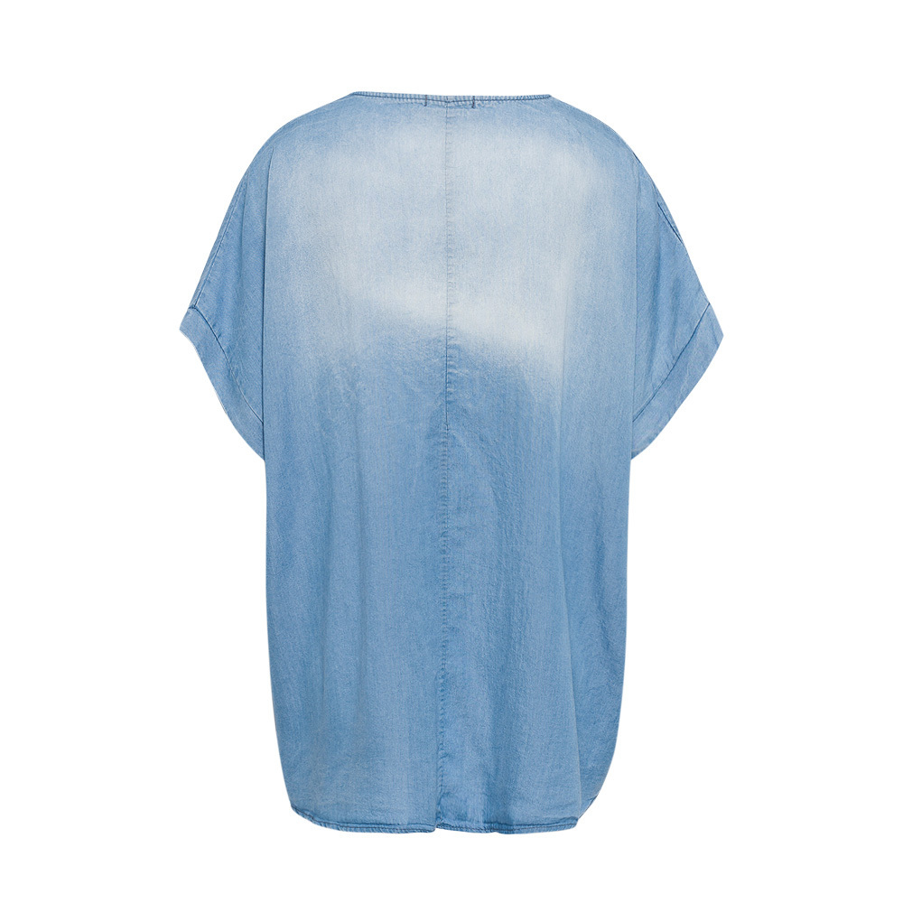 Bluse 'Kleeblatt', bleached denim 4