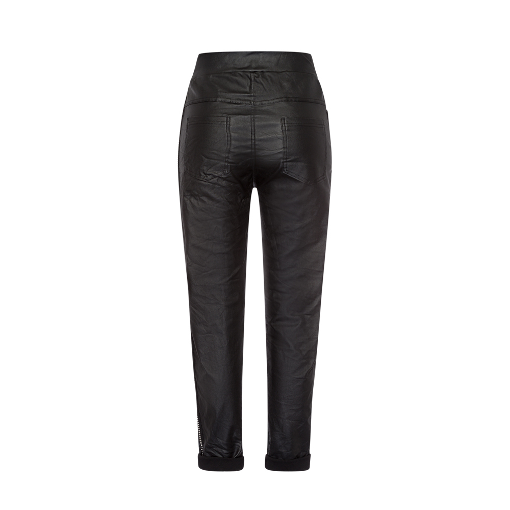 Joggpants in Leder-Optik, schwarz 