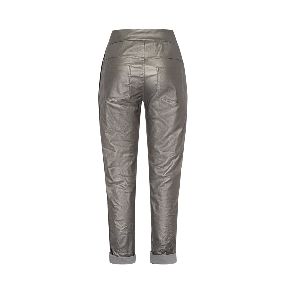 Joggpants in Leder-Optik, metallic 