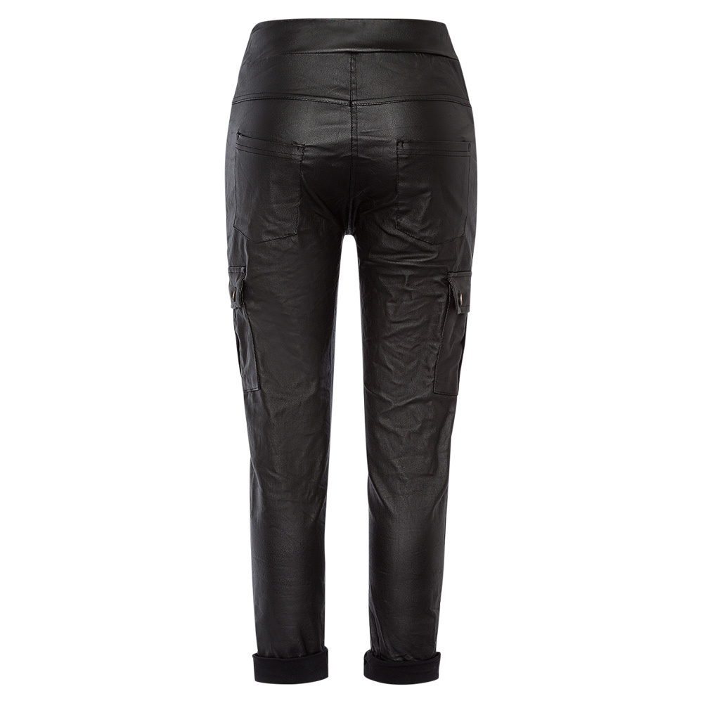 Joggpants in Leder-Optik, schwarz 5