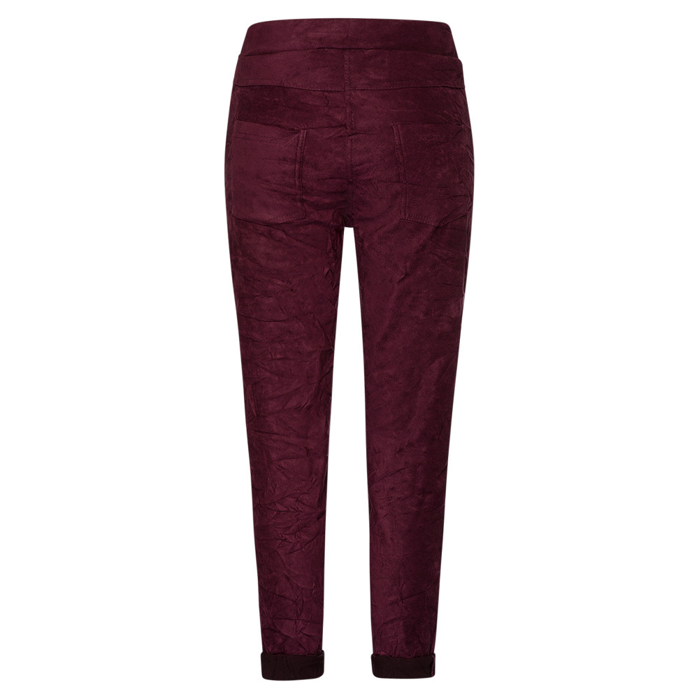 Suede-Joggpants, burgund 