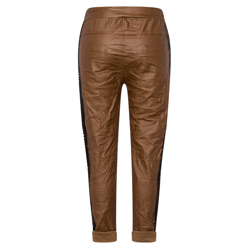 Joggpants in Leder-Optik, cappuccino 