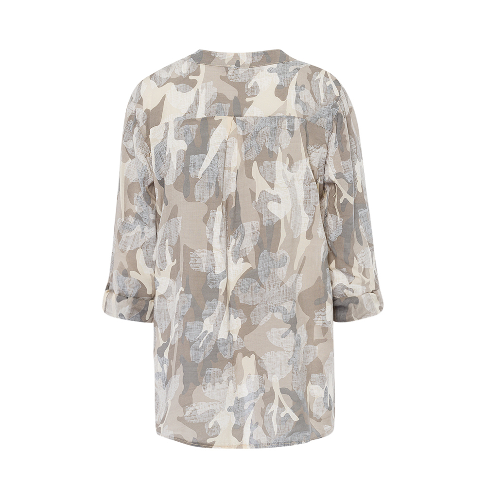 Bluse im Alloverprint, taupe 