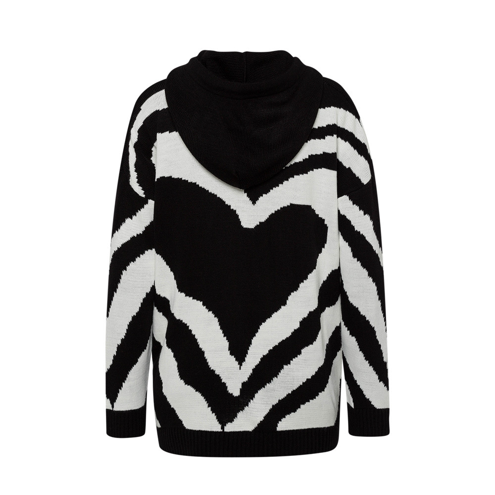 Strickpullover gemustert, schwarz-offwhite 