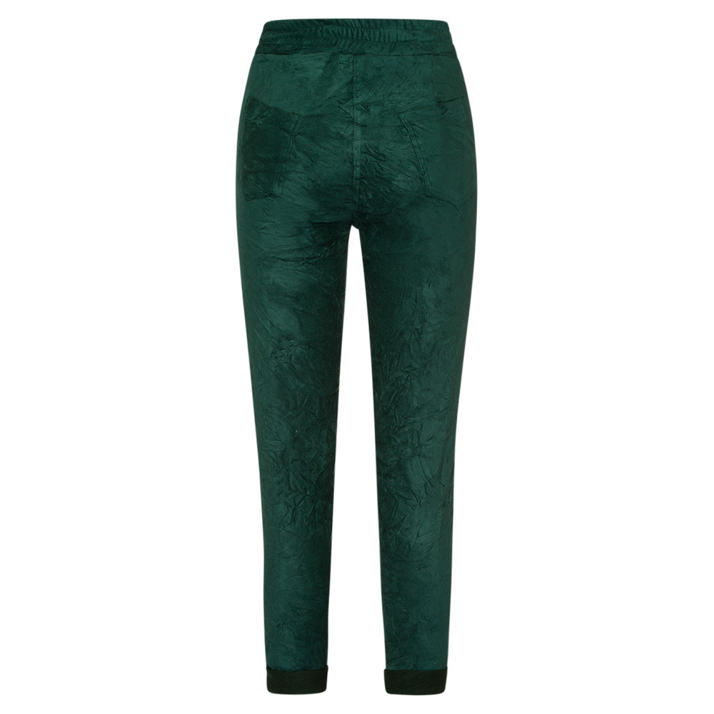 Suede-Joggpants mit Knöpfen, forest green 