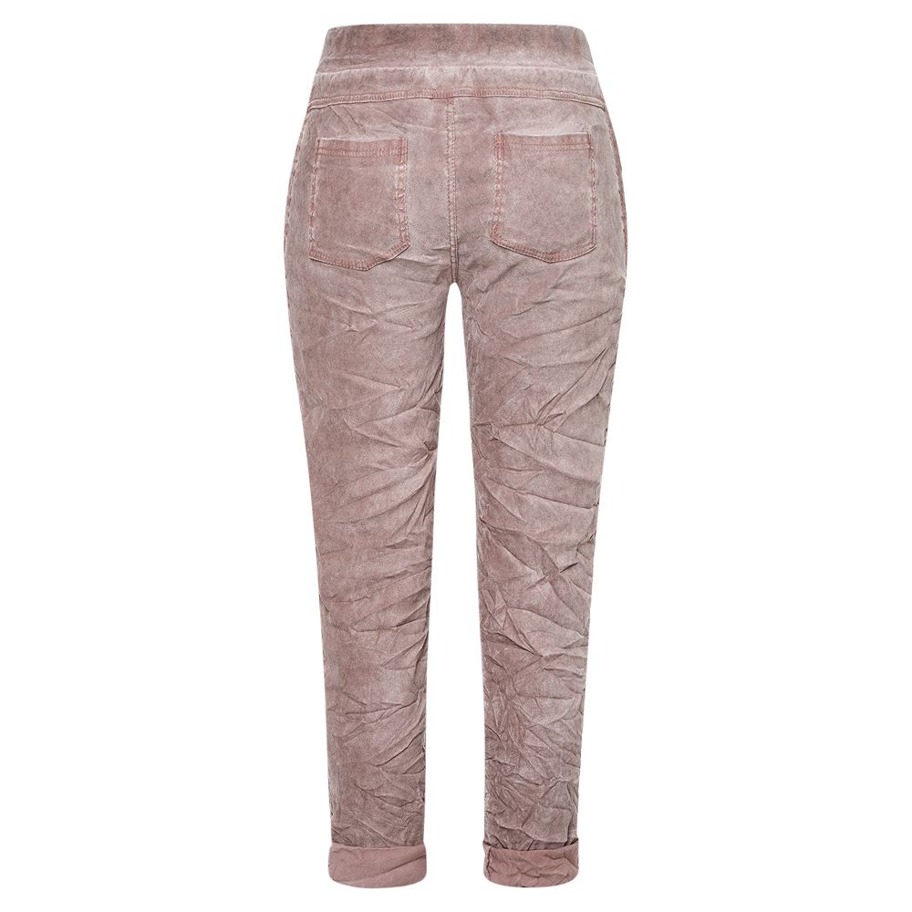 Suede-Joggpants mit Galonstreifen, rosenholz 