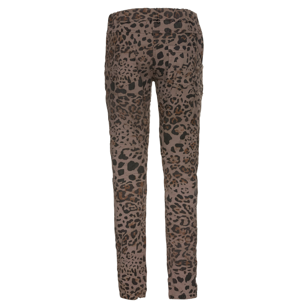 tredy Fashion Onlineshop | Hose im Animal-Print, taupe | Mode in Größe