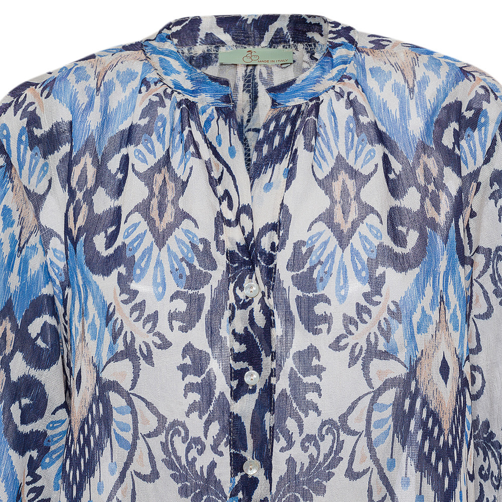 Bluse 'Blume', blau 