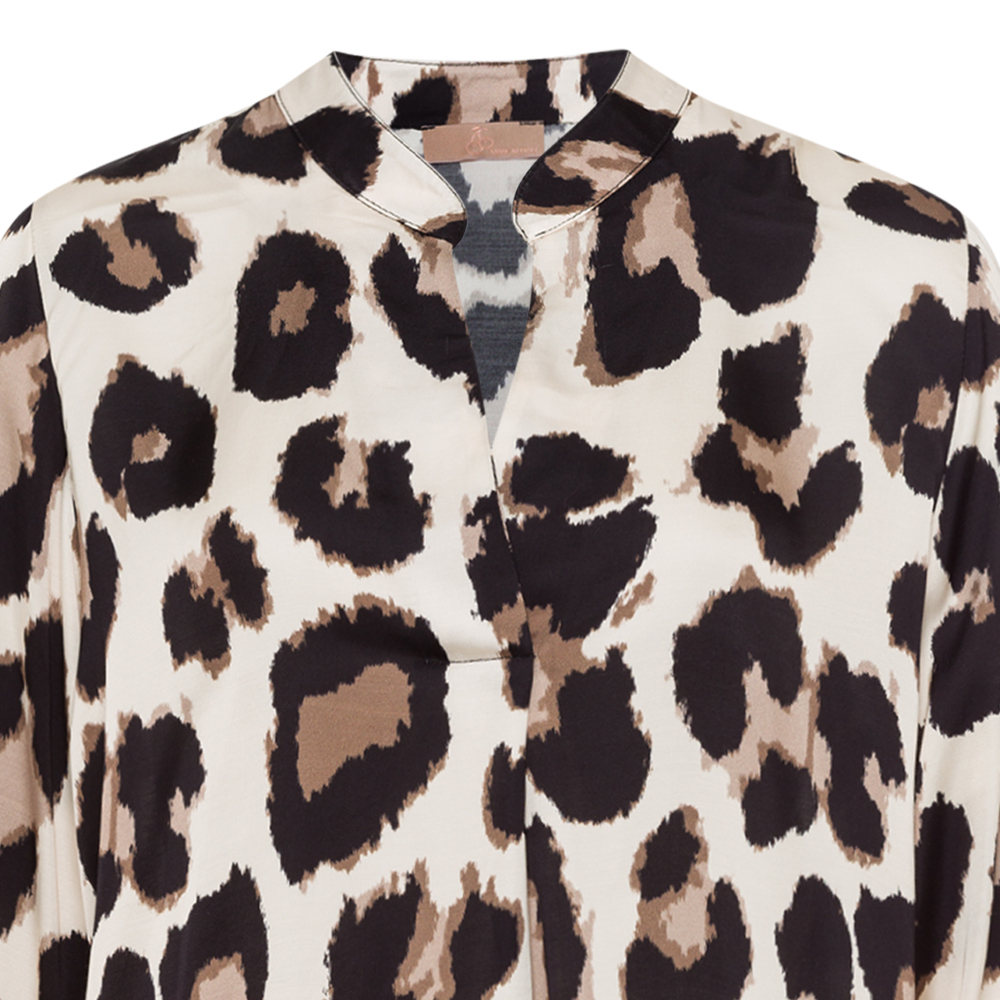 Bluse im Animalprint, crema 