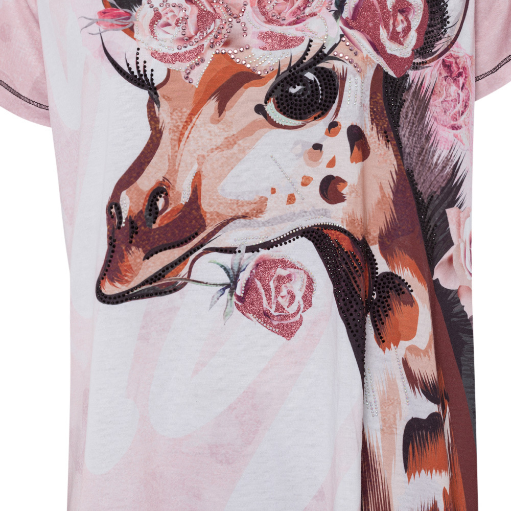 Shirt mit Giraffe, rosenholz 1
