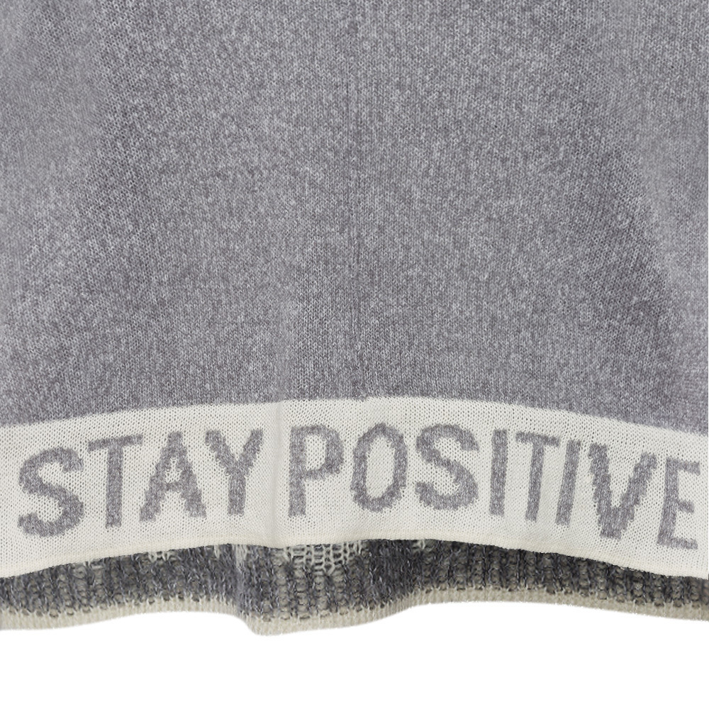 Strickpullover 'Stay positive', grau-meliert 2