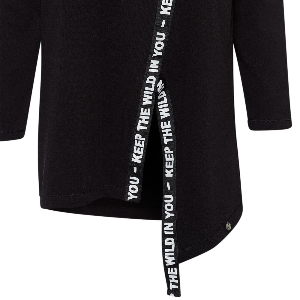 Sweatshirt mit Spruchbändern, schwarz 