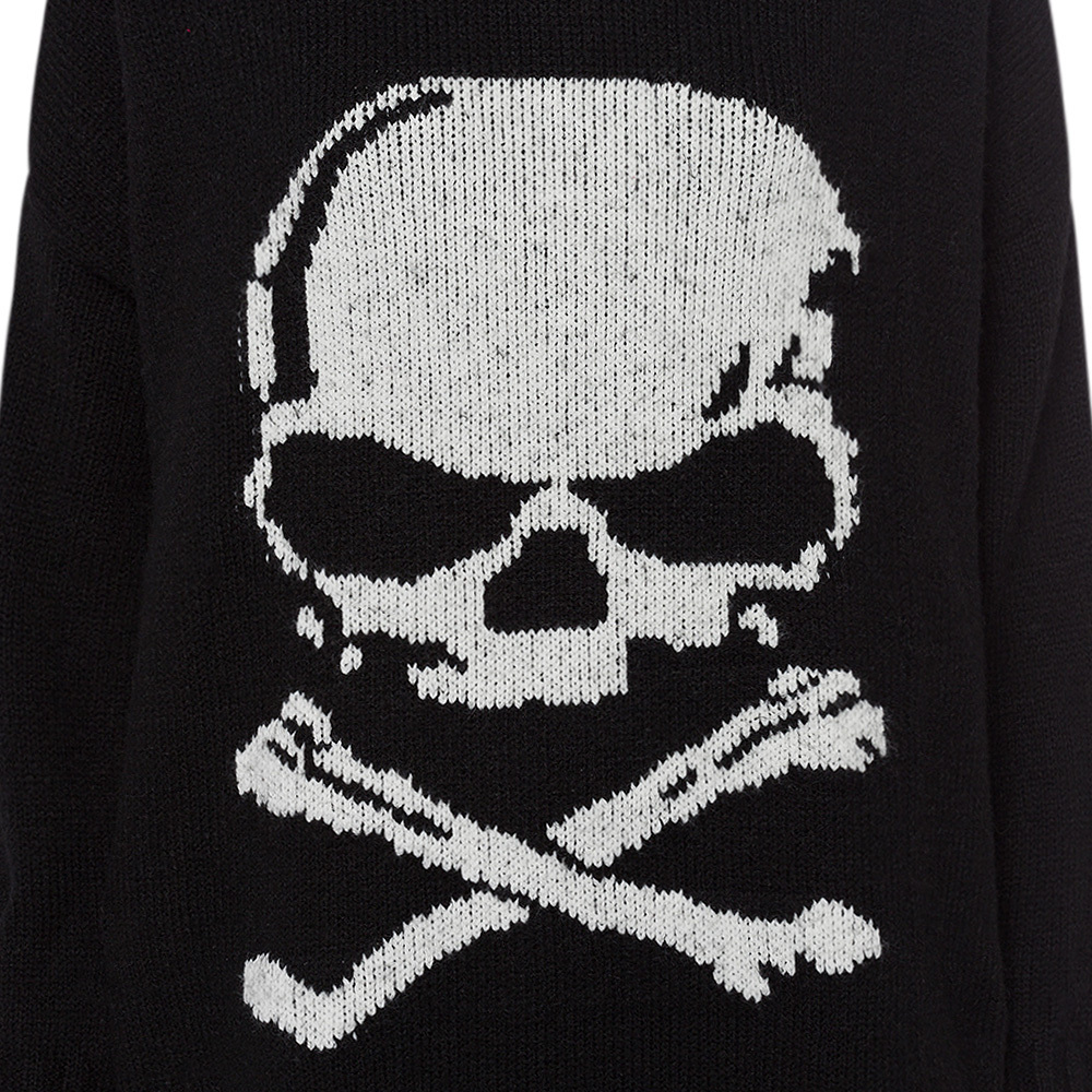 Strickpullover 'Totenkopf', schwarz 