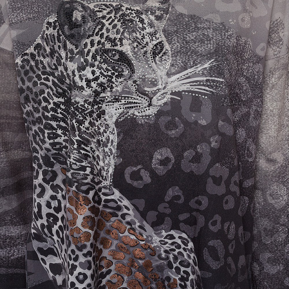 Sweatshirt 'Leopard', grau 