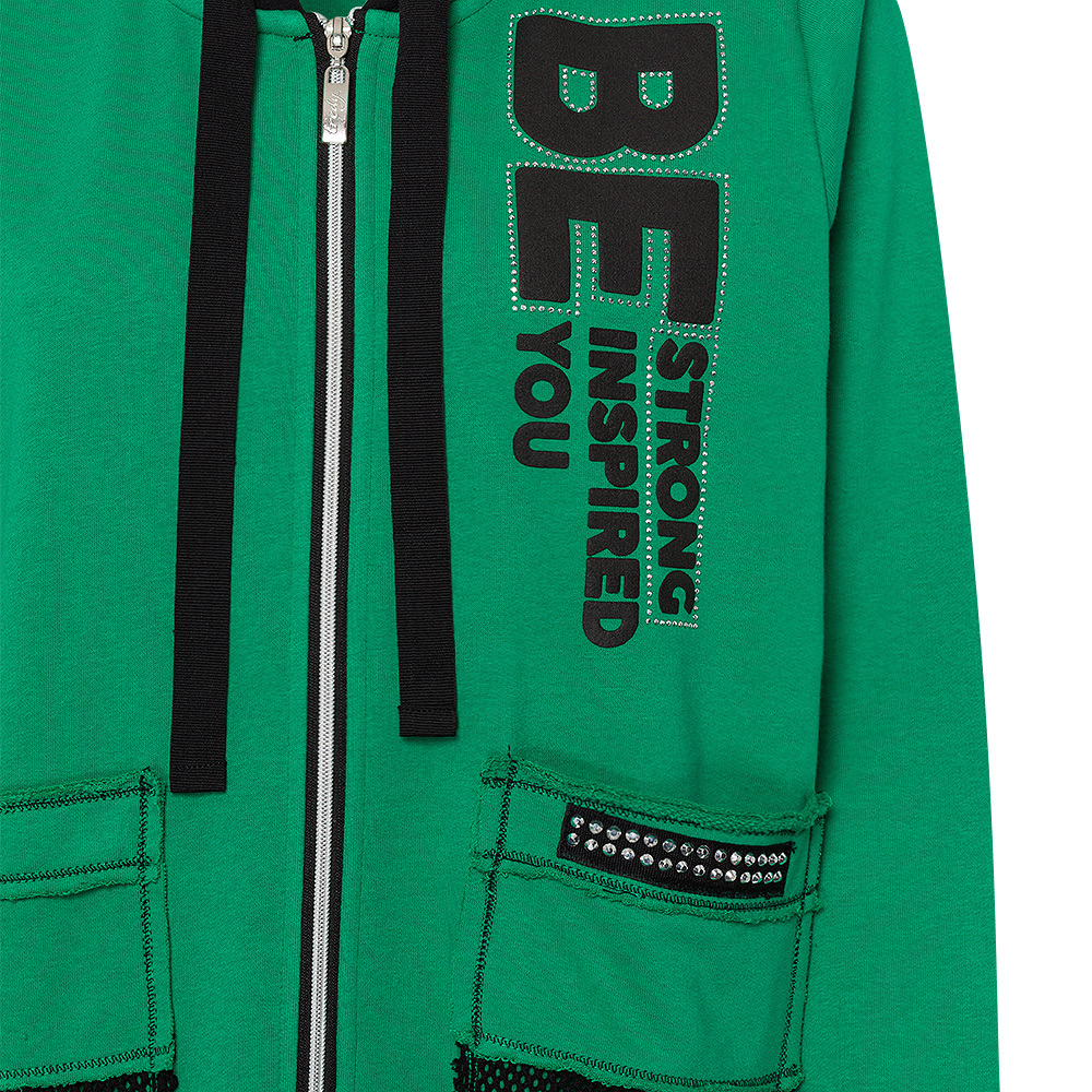 Sweatjacke 'Be strong', india green 