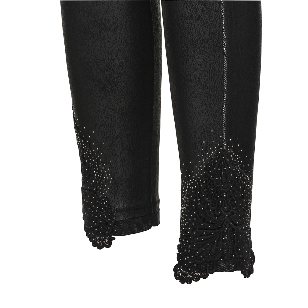 Leggings mit Spitze, schwarz 