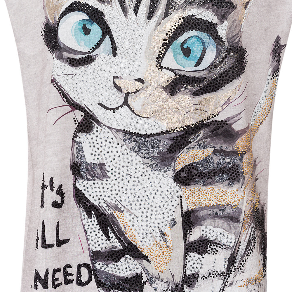 Shirt 'Katze', sand-melange 