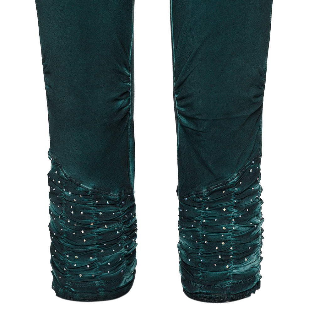 Leggings mit Ziersteinen, forest green 